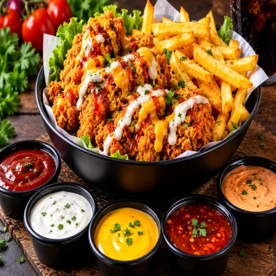 Crispy Chicken Bowls mit Pommes 🐓 🍟
