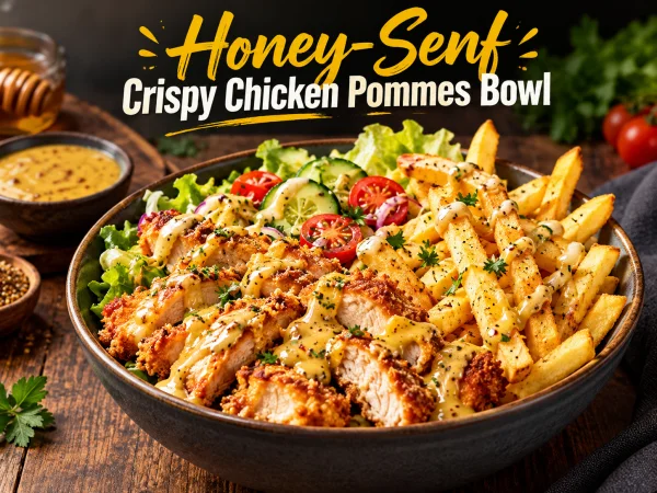 Honey-Senf Crispy Chicken Pommes Bowl