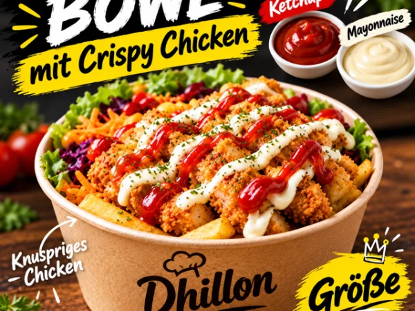 Honey-Senf Crispy Chicken Reis Bowl